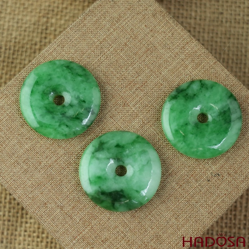 Mặt đồng điếu Cẩm Thạch xanh vân bông 33mm