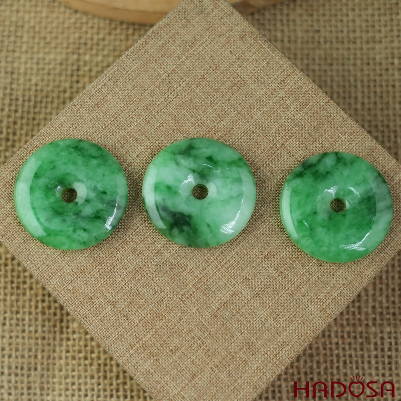 Mặt đồng điếu Cẩm Thạch xanh vân bông 33mm