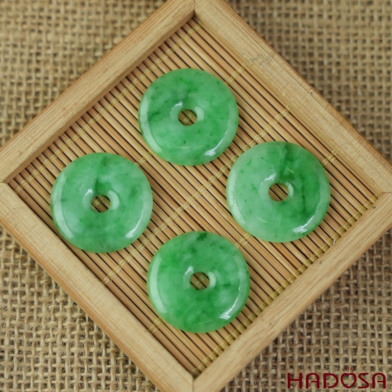 Mặt đồng điếu Cẩm Thạch xanh trong điểm lí 24mm