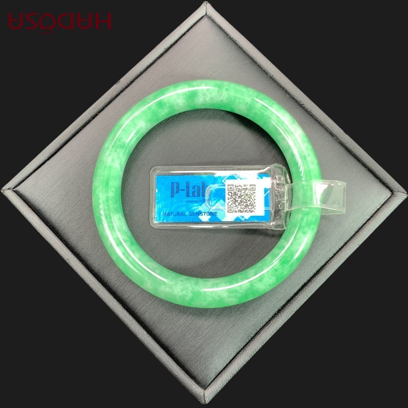 Vòng Ngọc Cẩm Thạch bản tròn xanh lý vân bông ni 51