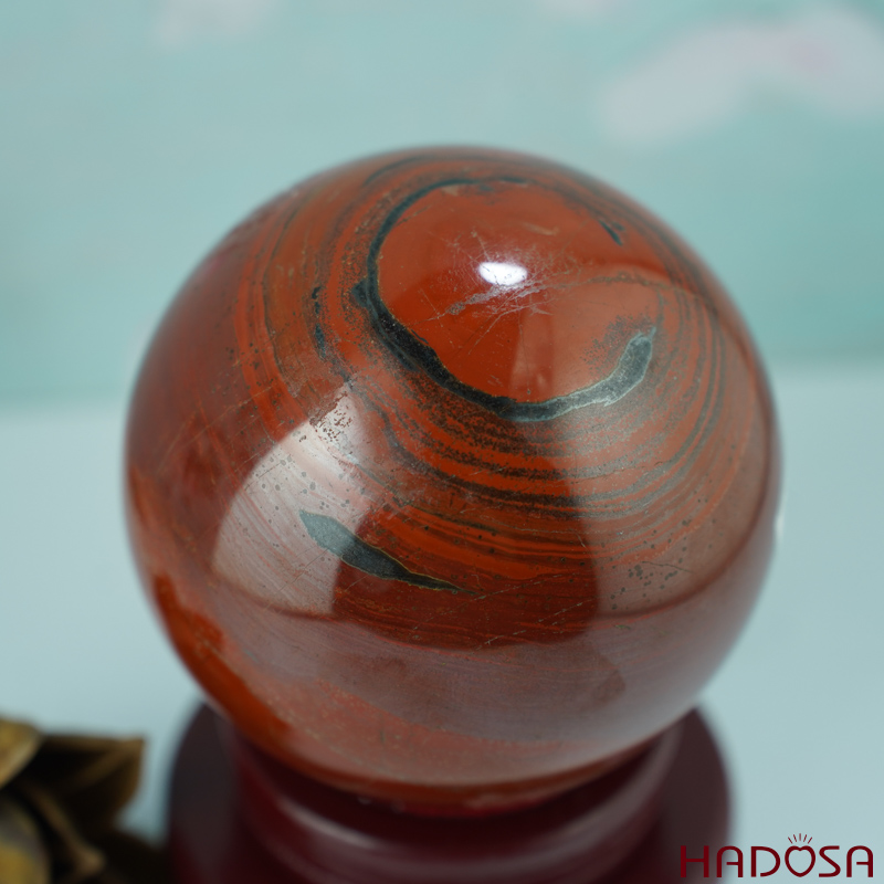 Quả Cầu Phong Thủy Ngọc Bích đỏ 10cm