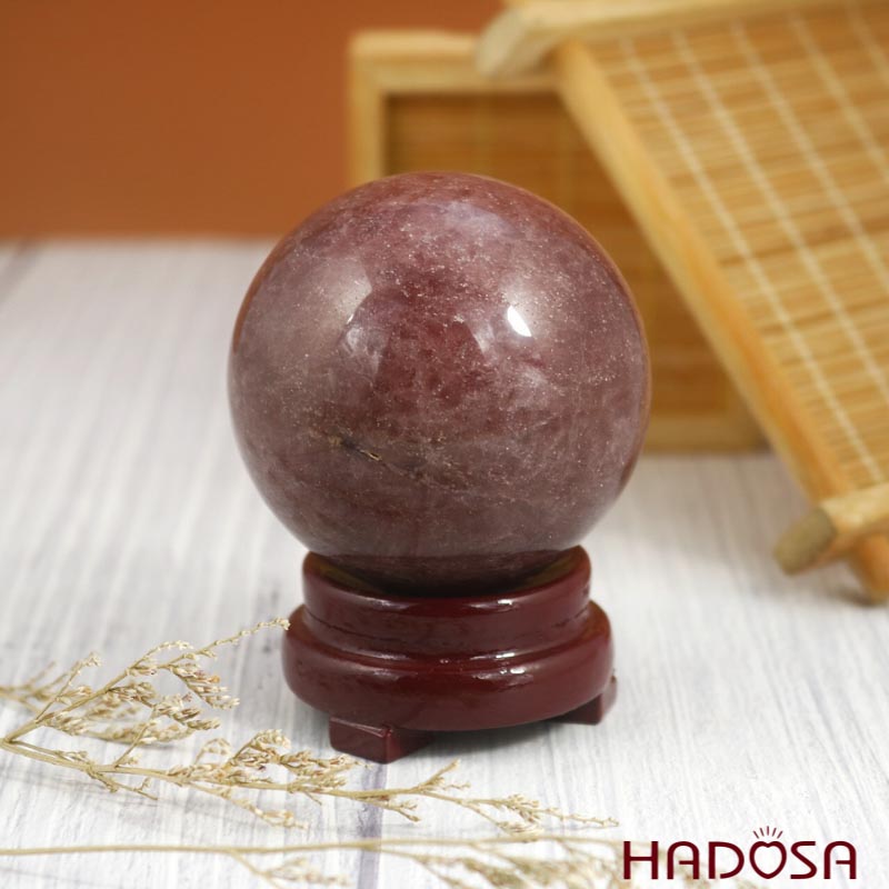 Cầu thạch anh dâu tây 4A 6cm