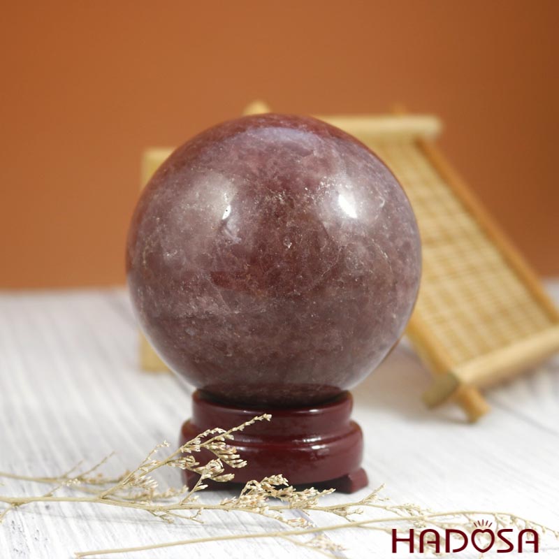 Cầu thạch anh dâu tây 7cm