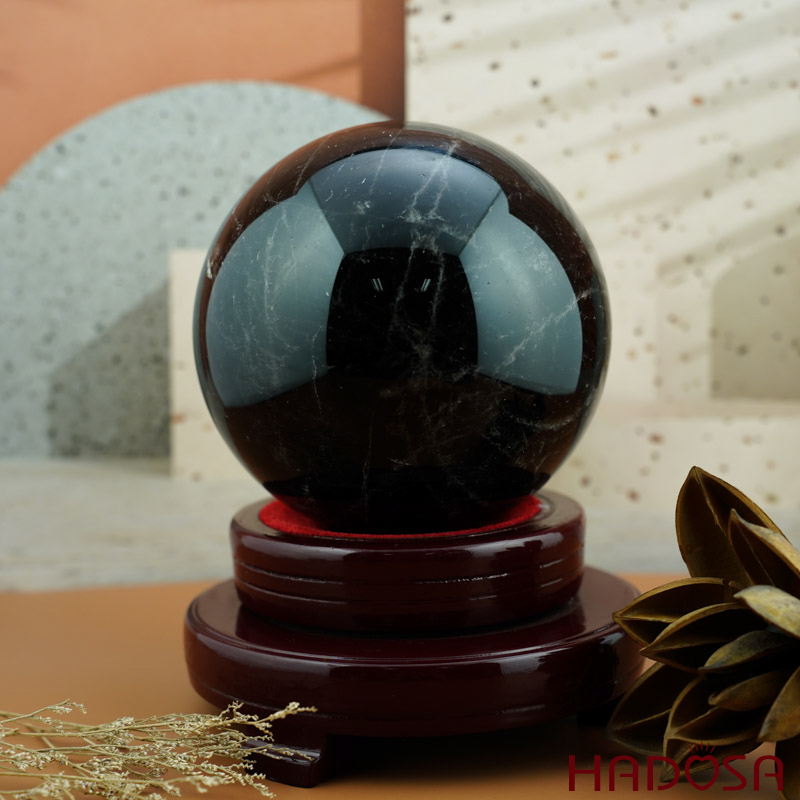 Quả cầu phong thuỷ Thạch anh đen 15cm, 4.2kg