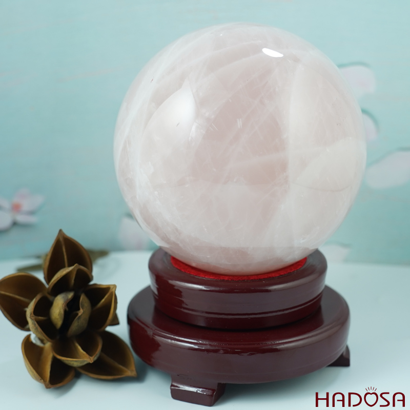 Cầu thạch anh hồng tự nhiên 13cm