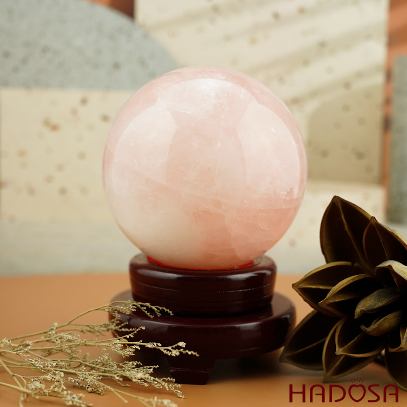 Cầu thạch anh hồng đậm đẹp 10cm 1.5kg