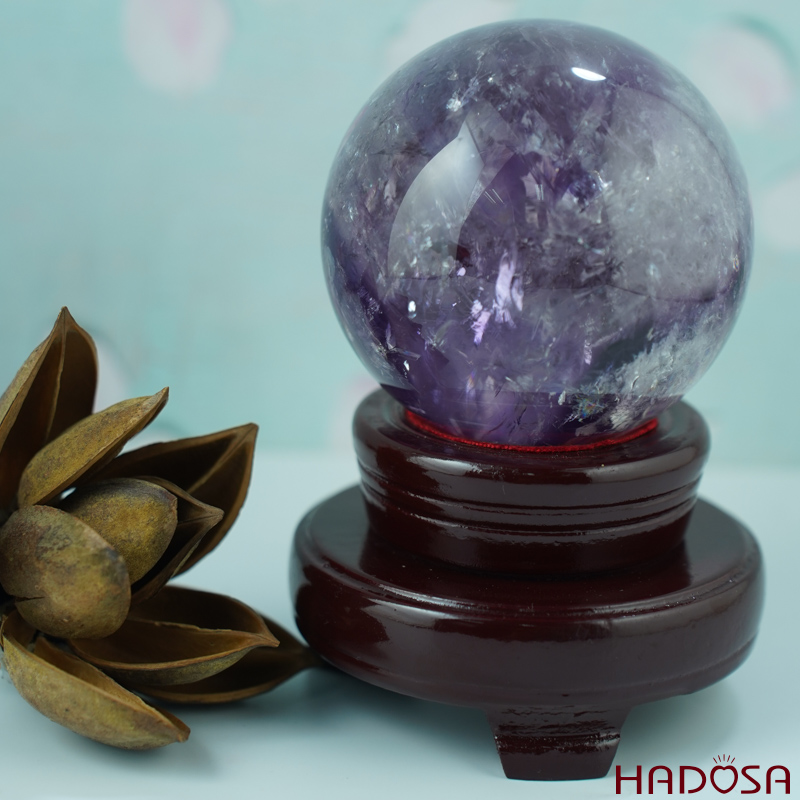 Cầu thạch anh tím trong đẹp 6cm 290gr