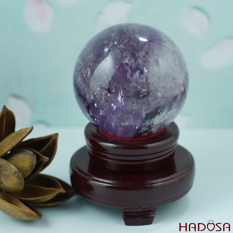 Cầu thạch anh tím trong đẹp 6cm 290gr
