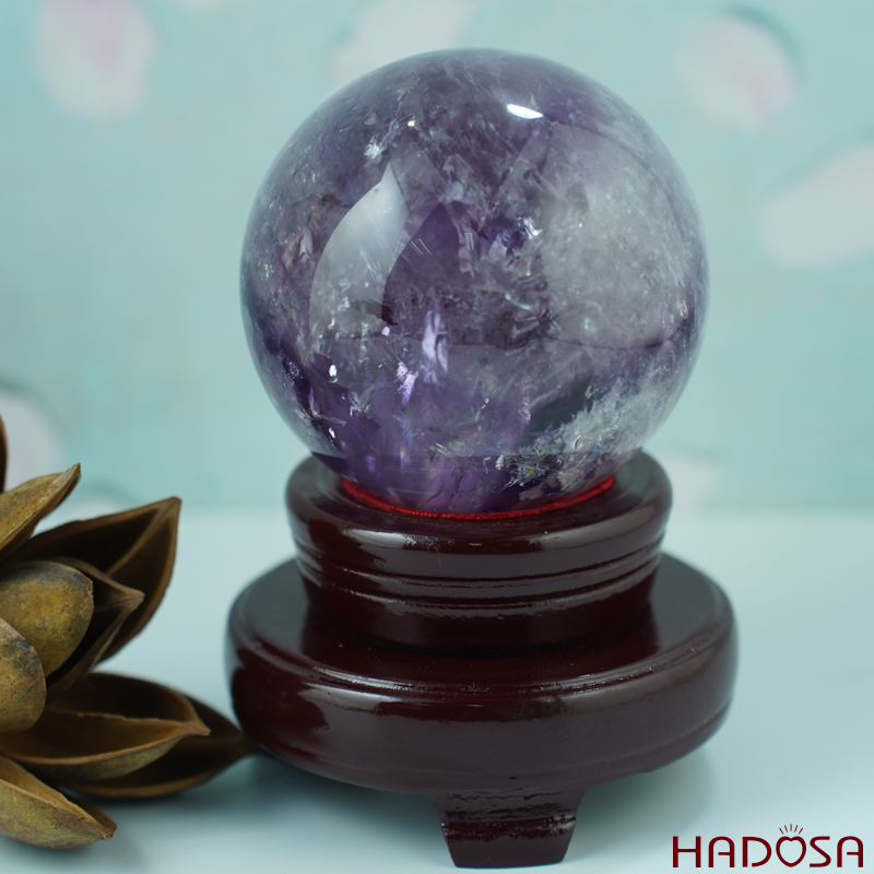 Cầu thạch anh tím trong đẹp 6cm 290gr