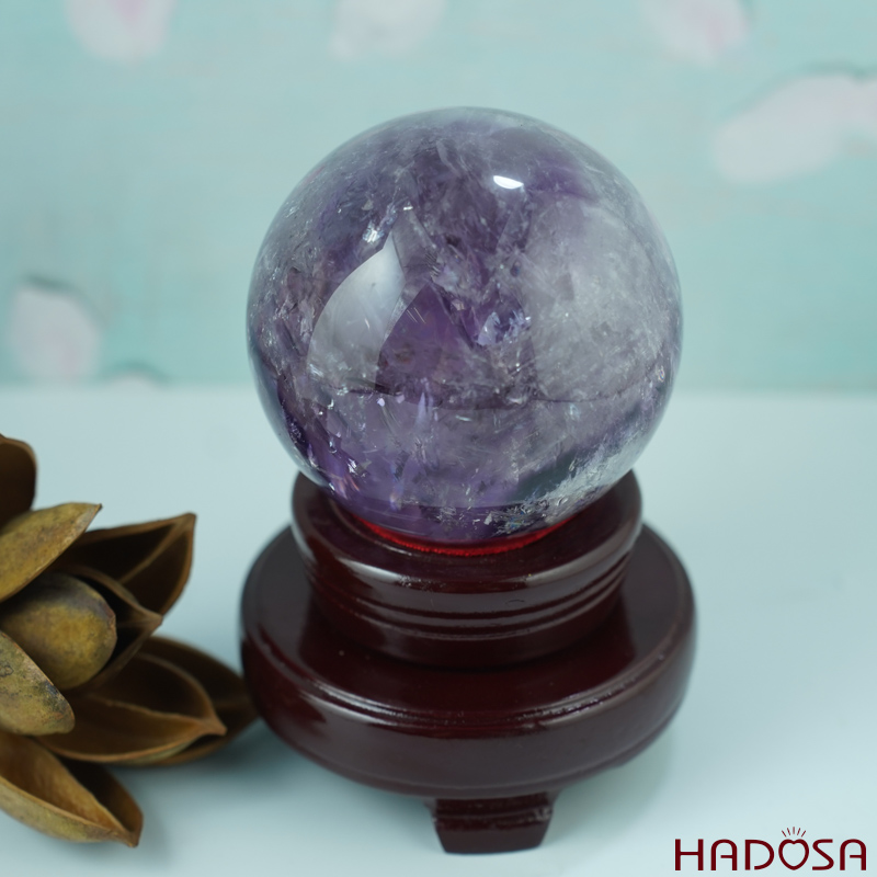 Cầu thạch anh tím trong đẹp 6cm 290gr