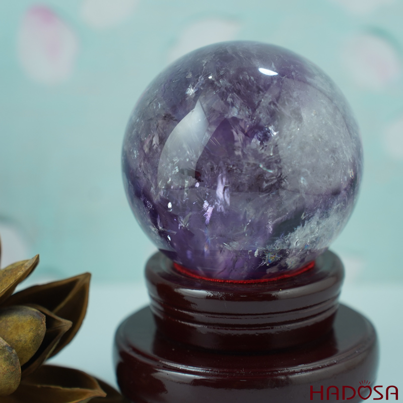 Cầu thạch anh tím trong đẹp 6cm 290gr