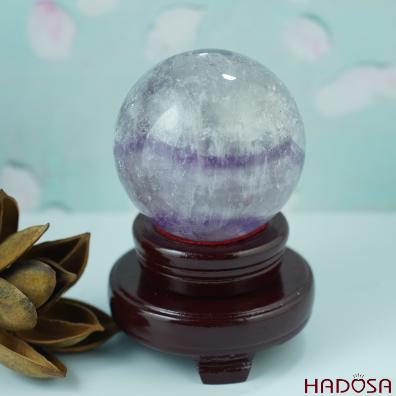 Cầu thạch anh tím trong đẹp 6cm 290gr