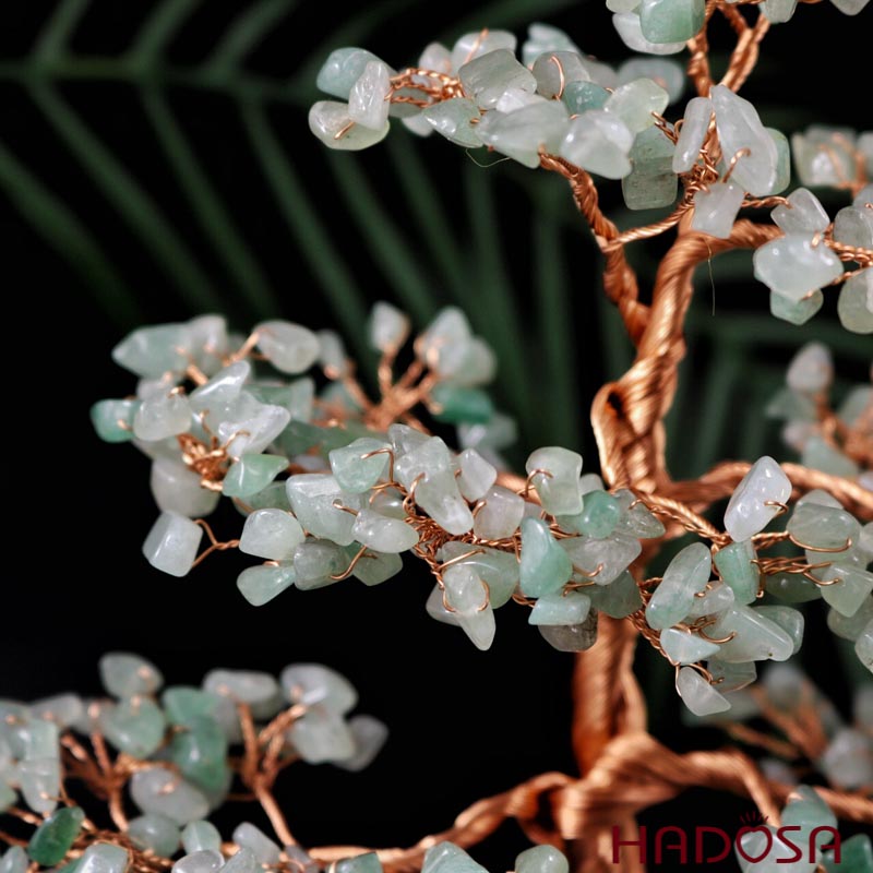 Cây tài lộc thạch anh xanh 12*7*22cm