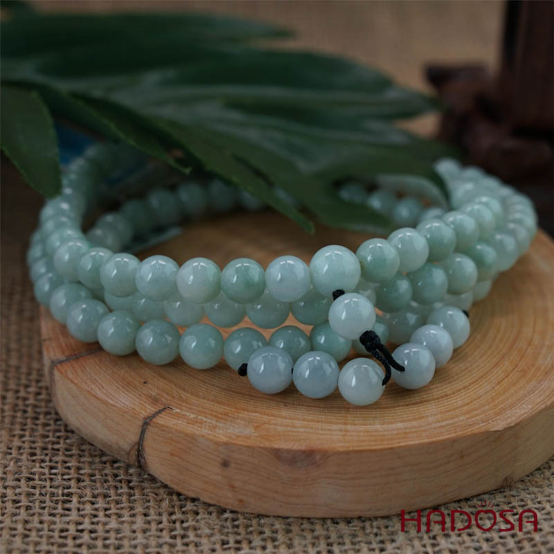 Chuỗi 108 hạt Ngọc Cẩm Thạch Jade A đậu chủng 7mm