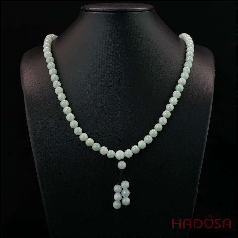 Chuỗi 108 hạt Ngọc Cẩm Thạch Jade A đậu chủng 7mm