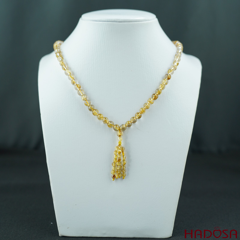 Vòng 108 hạt Thạch Anh tóc vàng 5mm 5A