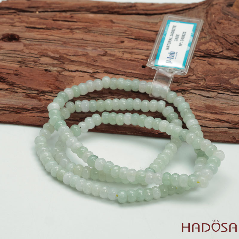 Vòng cuốn Ngọc Cẩm Thạch Xanh Nếp 5mm