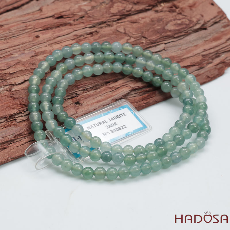 Vòng cuốn Ngọc Cẩm Thạch Lam Ngọc 4.5mm