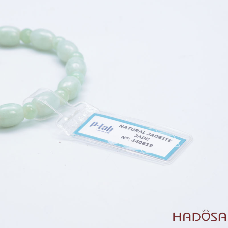 Vòng Cẩm Thạch Nếp Xanh Hạt Tròn Lu Thống 7x9mm