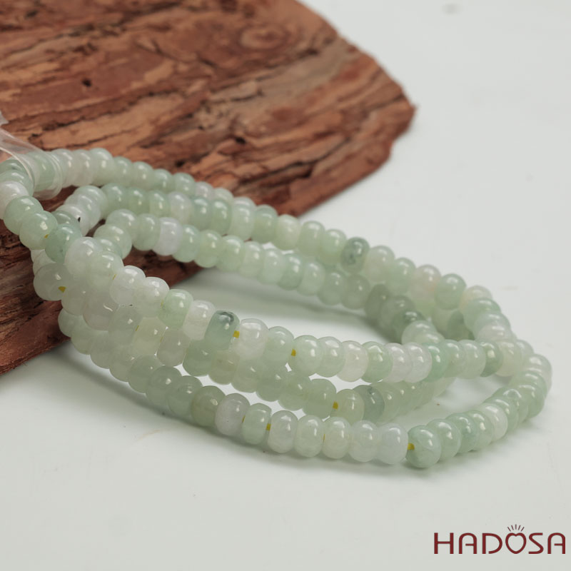 Vòng cuốn Ngọc Cẩm Thạch Xanh Nếp 5mm