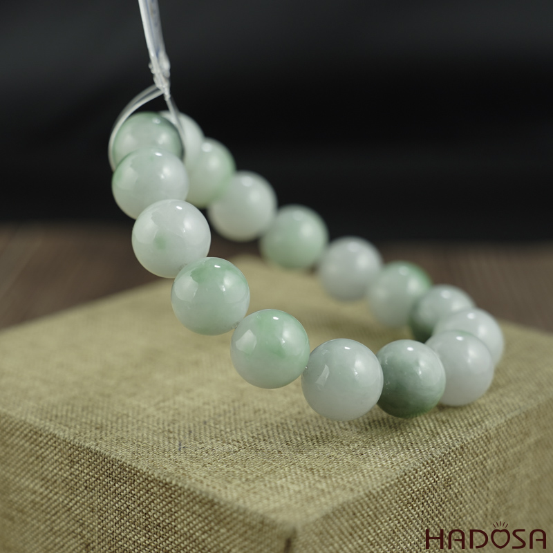 Vòng chuỗi Ngọc Cẩm Thạch trắng vân lý 13mm