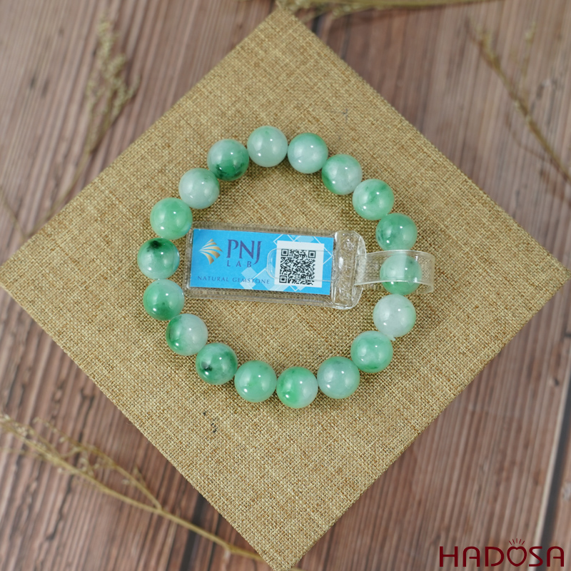 Vòng chuỗi Ngọc Cẩm Thạch trắng vân lý 10mm