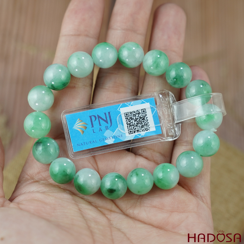 Vòng chuỗi Ngọc Cẩm Thạch trắng vân lý 10mm