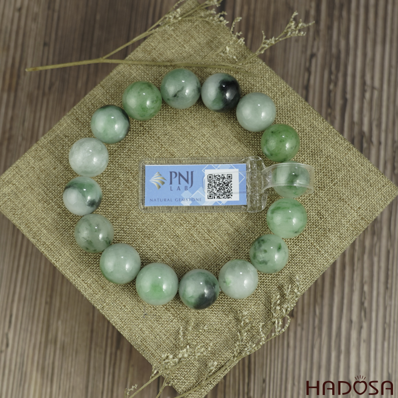 Vòng chuỗi Cẩm Thạch bạch lý 13mm