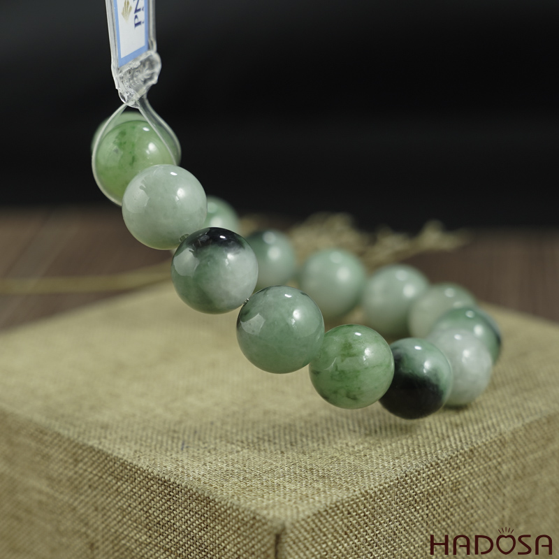 Vòng chuỗi Cẩm Thạch bạch lý 13mm