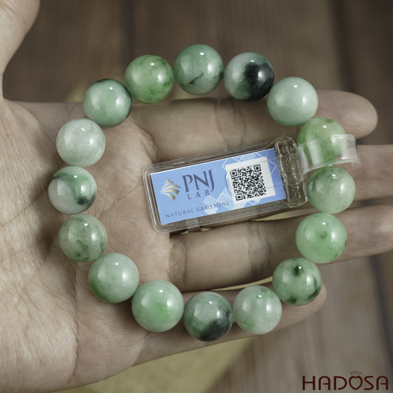 Vòng chuỗi Cẩm Thạch bạch lý 13mm