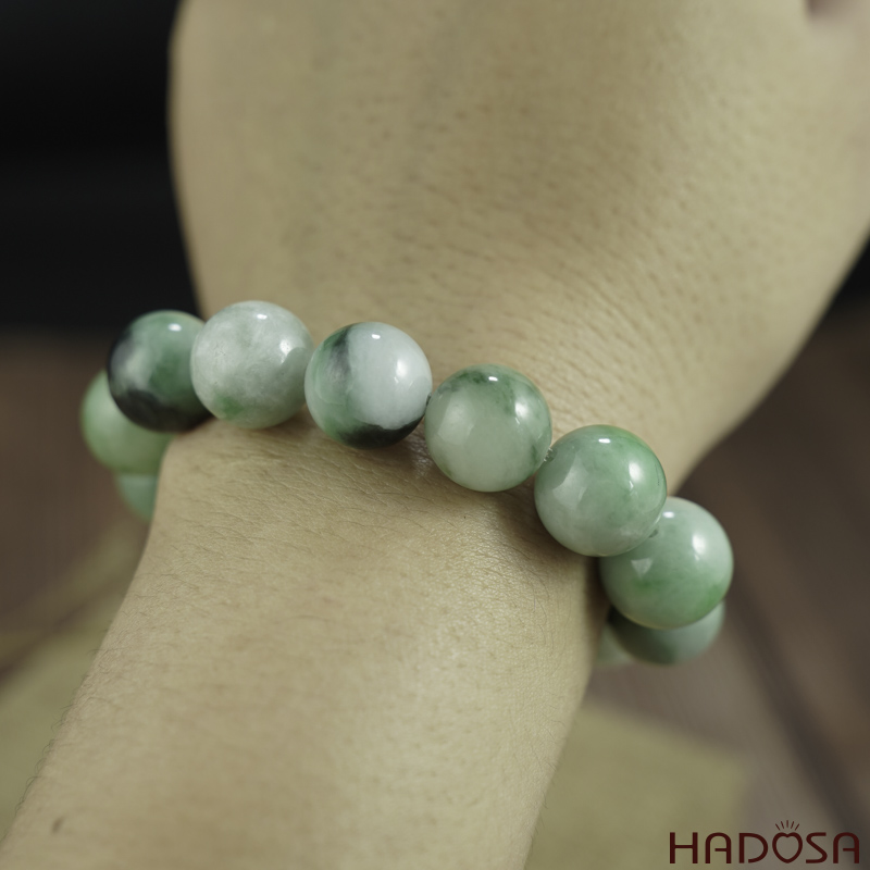 Vòng chuỗi Cẩm Thạch bạch lý 13mm