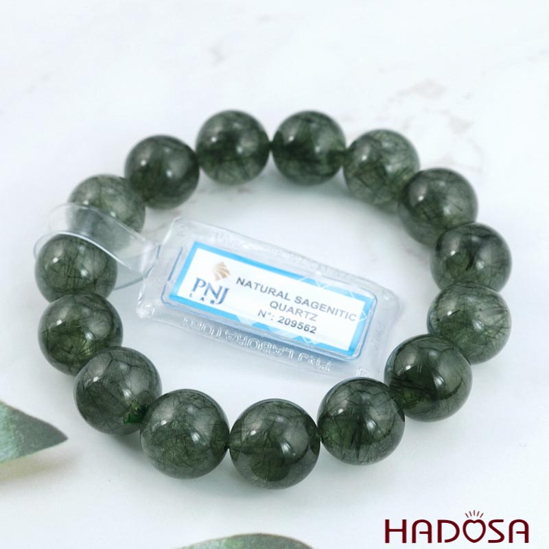 Thạch anh Tóc xanh 14mm cao cấp chuẩn 4A