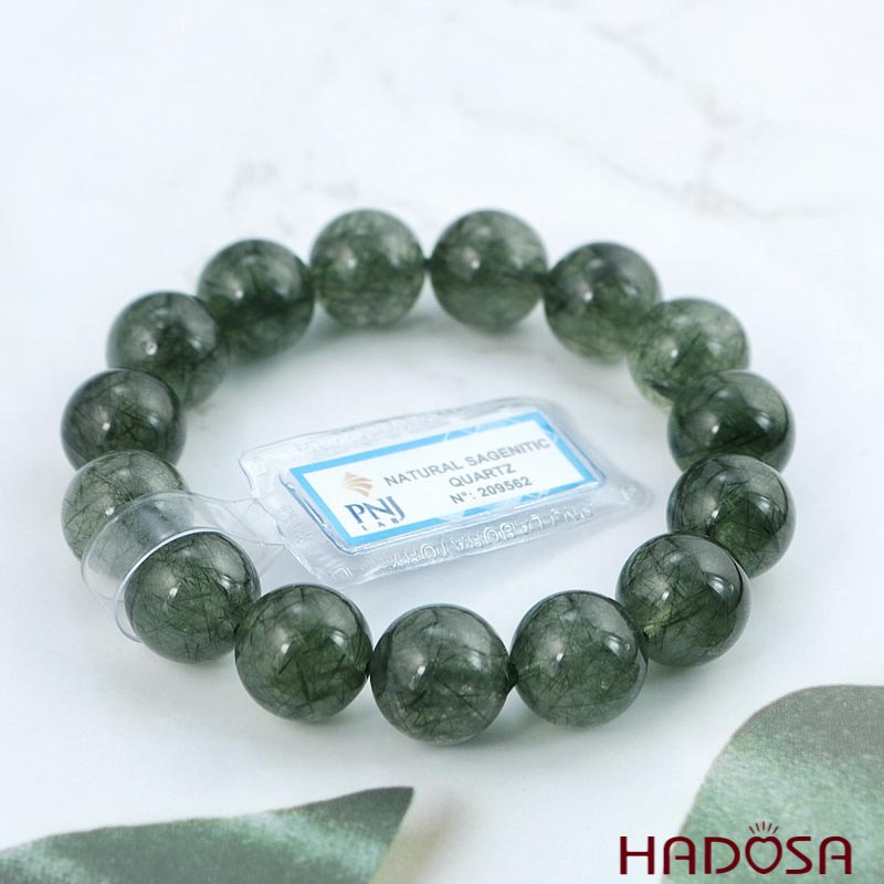 Thạch anh Tóc xanh 14mm cao cấp chuẩn 4A