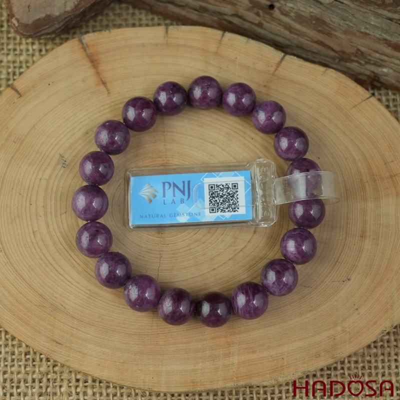 Vòng đá Ruby Nam Phi hồng đậm 10mm chuẩn 5A