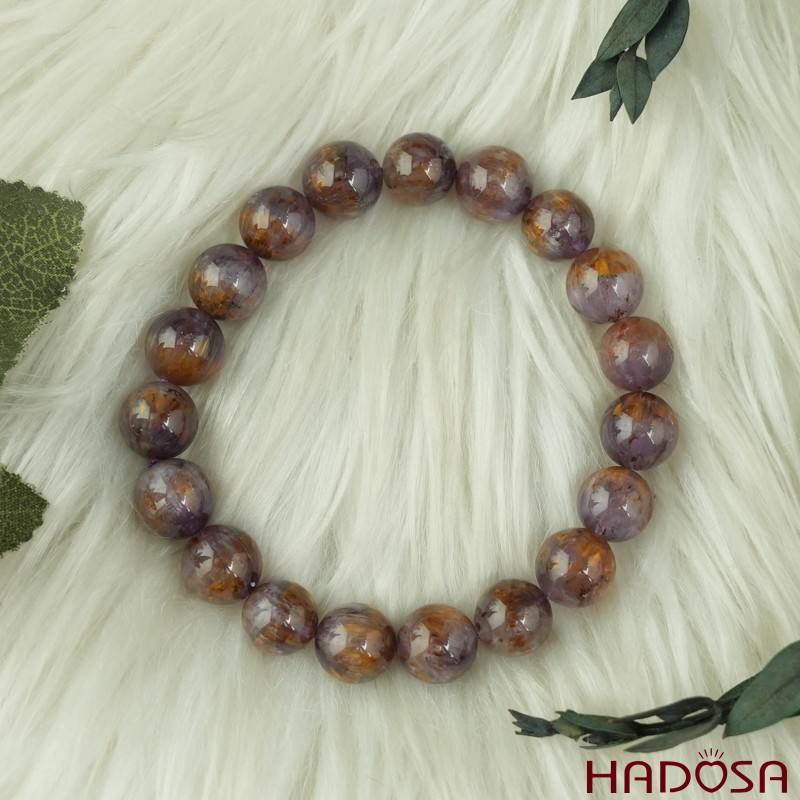 Vòng thạch anh tím tóc vàng 10mm chuẩn 7A