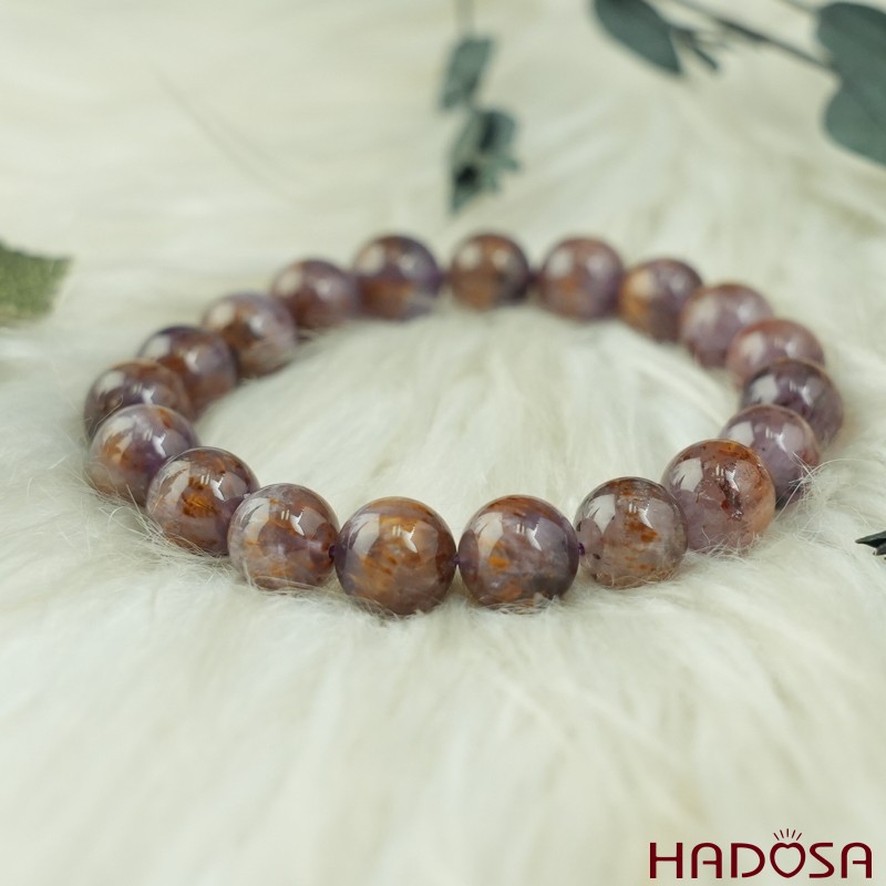 Vòng thạch anh tím tóc vàng 10mm chuẩn 7A