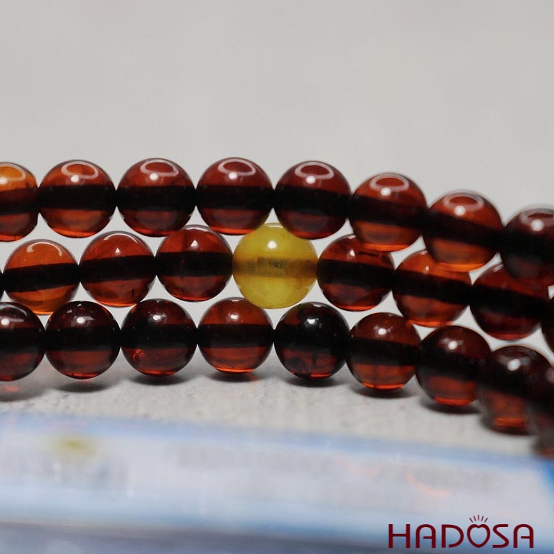 Chuỗi hổ phách 108 hạt baltic huyết đỏ 6mm cao cấp