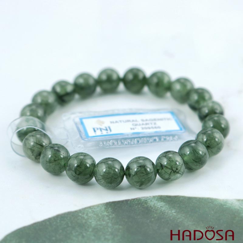 Thạch anh Tóc xanh 9mm cao cấp chuẩn 4A