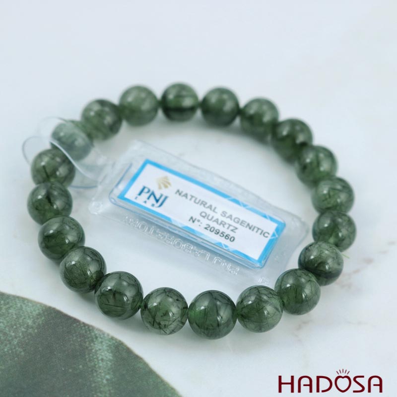 Thạch anh Tóc xanh 9mm cao cấp chuẩn 4A