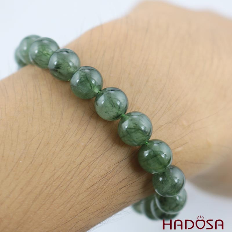 Thạch anh Tóc xanh 9mm cao cấp chuẩn 4A