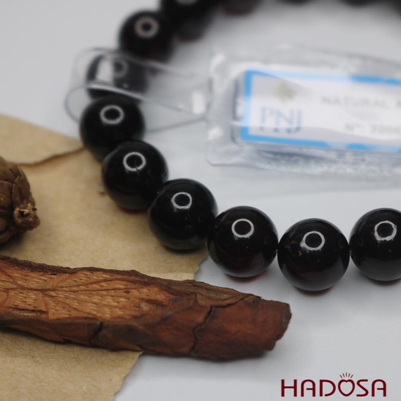 Vòng Hổ Phách Baltic Huyết đen 10mm