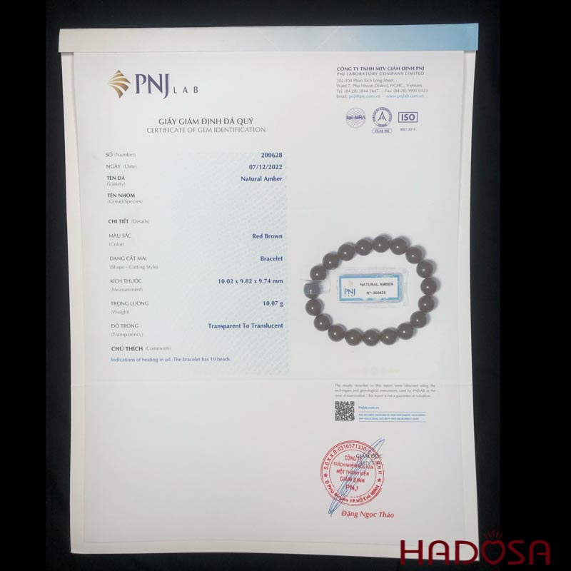 Vòng Hổ Phách Baltic Huyết đen 10mm