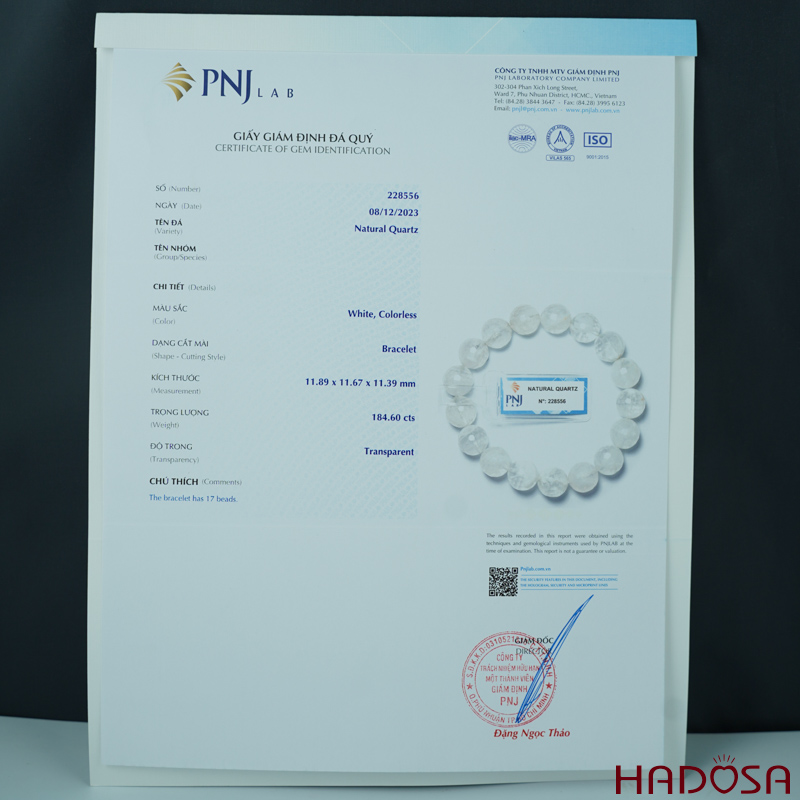 Vòng Thạch anh ưu linh mài giác 11mm chuẩn 4A