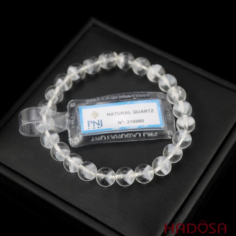 Vòng đá Thach anh ưu linh trắng 7mm 5A