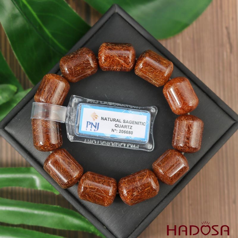 Thạch Anh hạt đốt tóc đồng 14x18mm 6A(-)