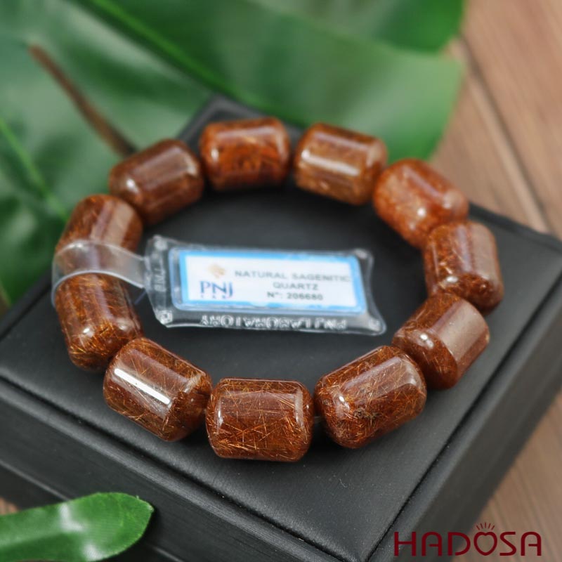 Thạch Anh hạt đốt tóc đồng 14x18mm 6A(-)