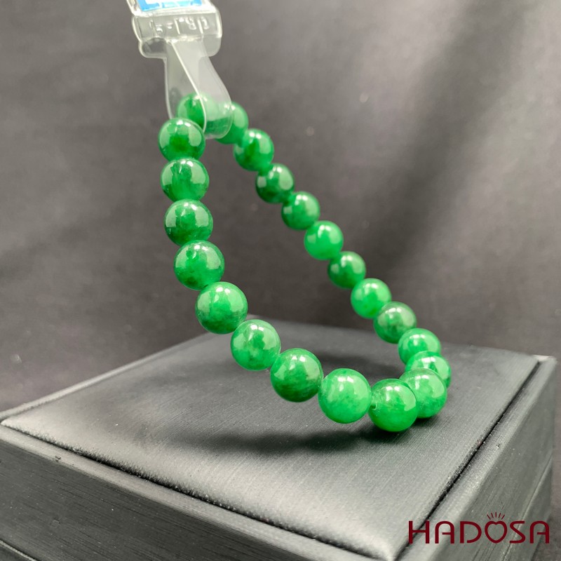 Vòng chuỗi Cẩm Thạch xanh tươi 8mm