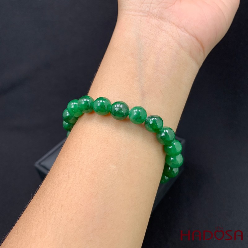 Vòng chuỗi Cẩm Thạch xanh tươi 8mm