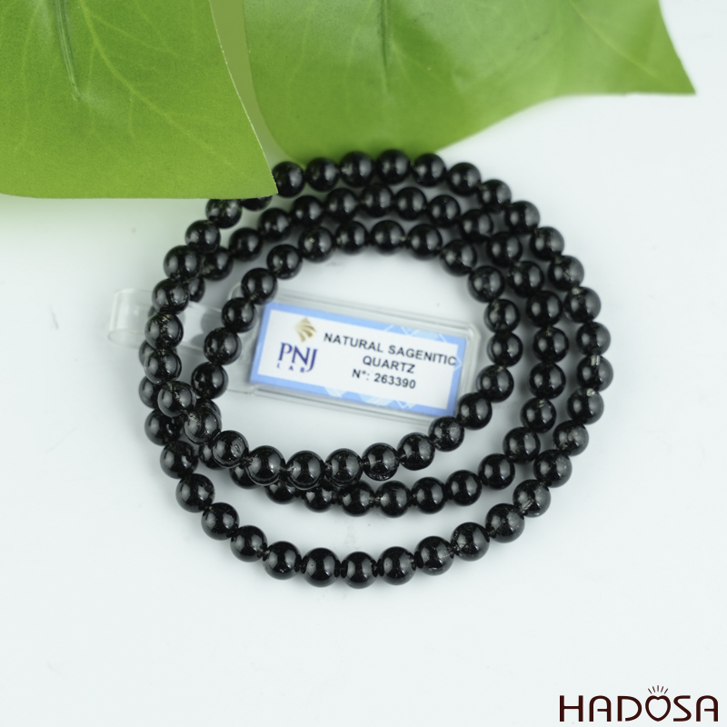 Vòng quấn tay Thạch anh tóc đen 06mm 7A