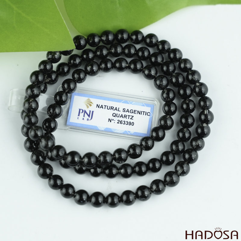 Vòng quấn tay Thạch anh tóc đen 06mm 7A